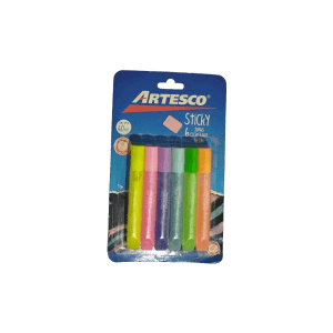 Goma Escarchada Neon Artesco Sticky Pack x 6 Unidades 60 ml para Decoración Escolar