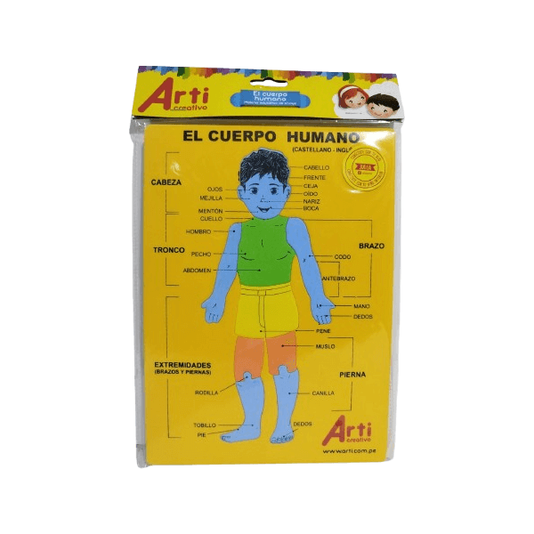 Material Educativo de Encaje El Cuerpo Humano Arti Creativo (Diseño Niño o Niña)