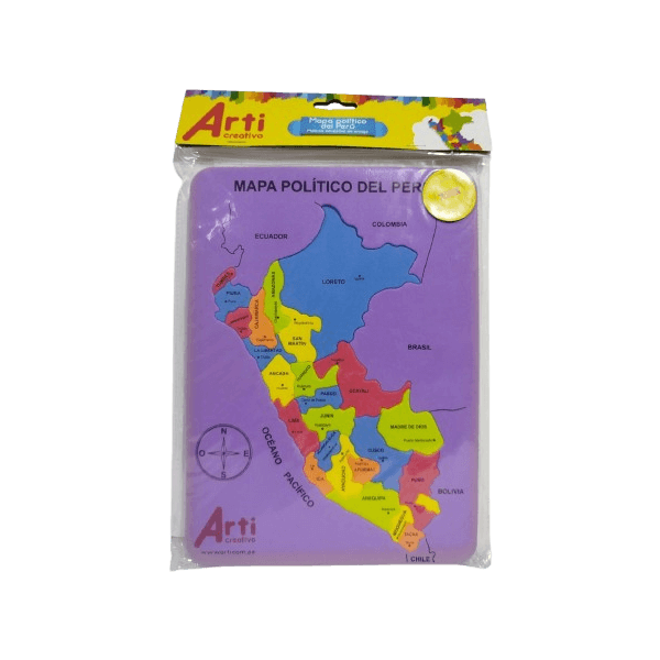 Material Educativo de Encaje Mapa Político del Perú Arti Creativo