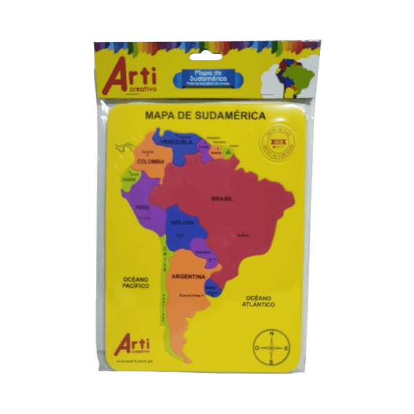 Material Educativo de Encaje Mapa de Sudamérica