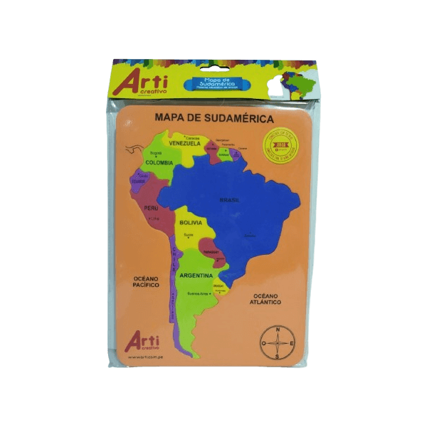 Material Educativo de Encaje Mapa de Sudamérica