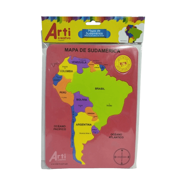 Material Educativo de Encaje Mapa de Sudamérica