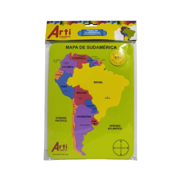 Material Educativo de Encaje Mapa de Sudamérica
