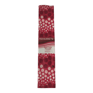 Papel Crepé Decorado Círculos Rojos Navarrete 50 x 200 cm