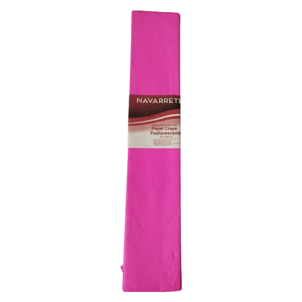 Papel Crepé Fosforescente Fucsia Navarrete 50 x 200 cm