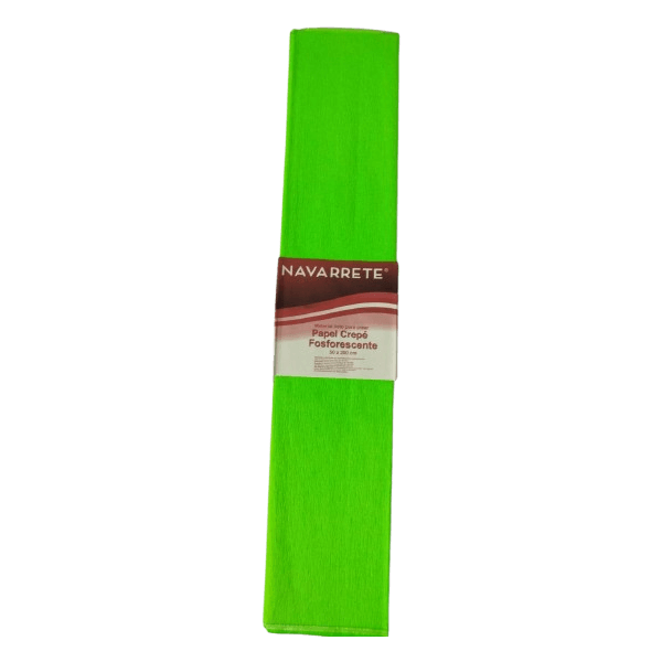 Papel Crepé Fosforescente Verde Navarrete 50 x 200 cm